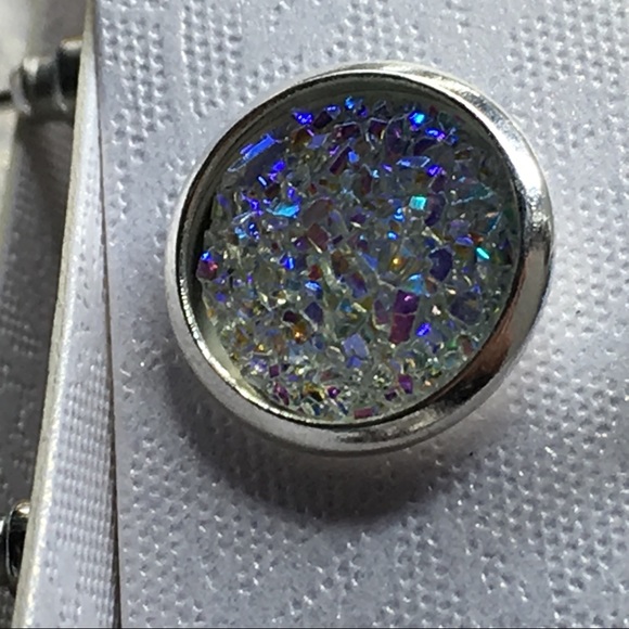 Rainbow Clear Druzy Earrings - Picture 5 of 5